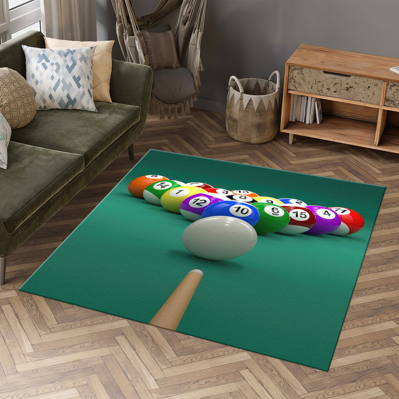 Floral Pattern Non-Woven Soft Printed Rug in Vibrant Colors Ideal for Living Room or Bedroom Decor, Square 4'7"