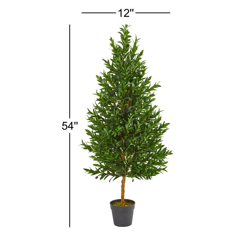 Carla Arbre artificiel topiaire conique olive résistant aux rayons UV (intérieur / extérieur)