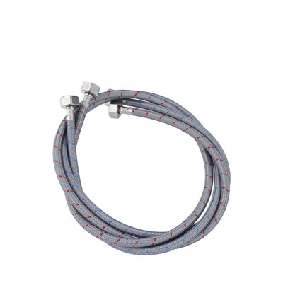 1/2 po Compression X 1/2 po Compression x 48 po Tuyau d'alimentation en nylon tressé en acier inoxydable (paquet de 2)
