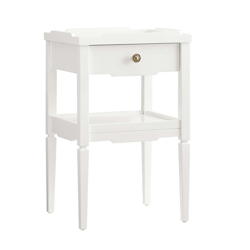 Table de chevet 1 tiroir Foley, Blanc