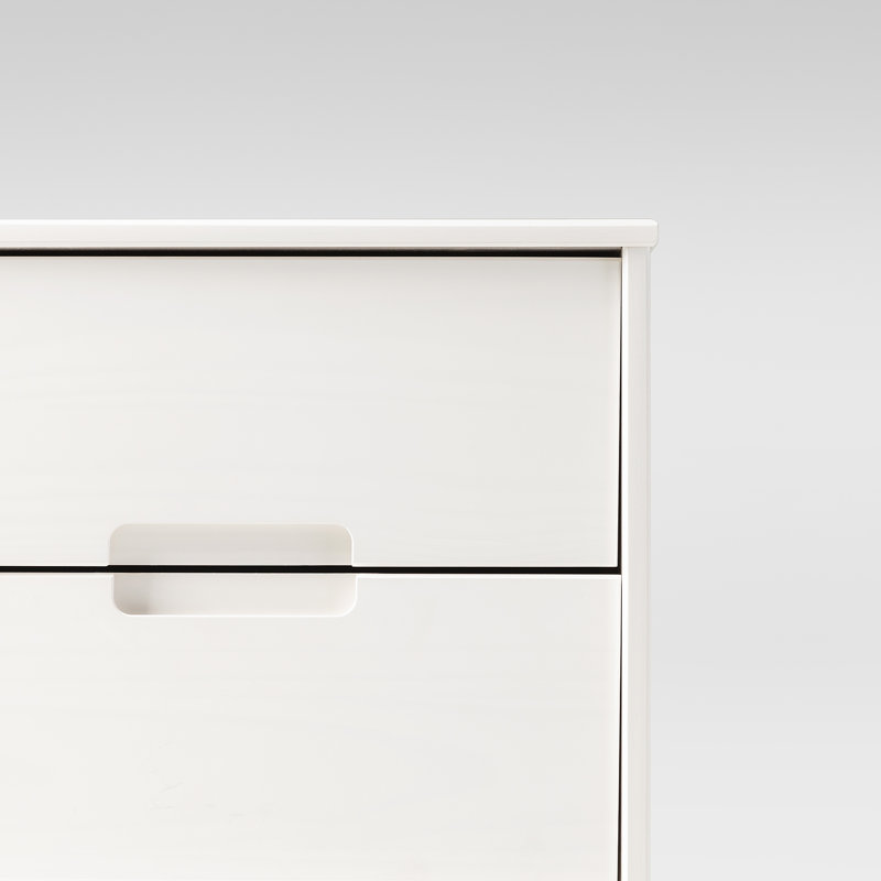 Ulti Solid Wood Bedside Table, White