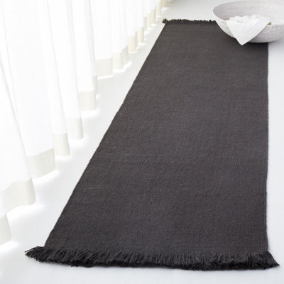 Lauren Ralph Lauren Hand Loomed Wool/Cotton Solid Colour Rug in Charcoal