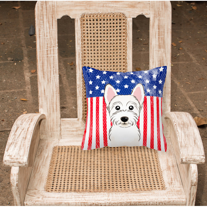  Coussin 14 "American Flag, 14 po x 14 po, Westie