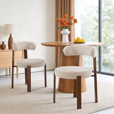 Chaise de salle à manger rembourrée Varian Absecon Boucle avec pieds en métal