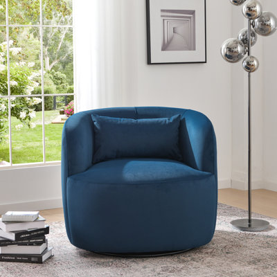 Fauteuil pivotant 33 po en velours Jaydin