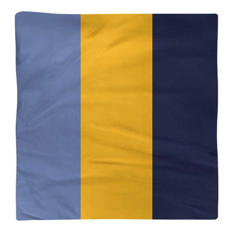 Memphis Striped Square Napkin, 22" W x 22" L, Basketball Blue/Basketball Yellow/Basketball Navy, Polyester