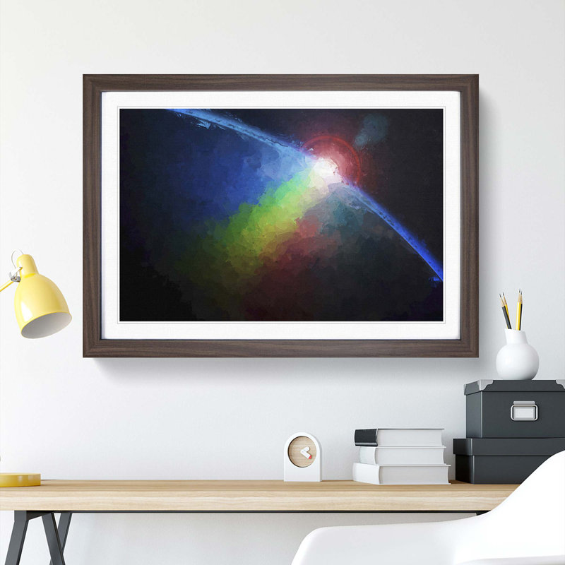 The Earths Atmosphere in Abstract - Picture Frame Painting Print, 62cm H x 87cm W x 2cm D, Walnut Framed