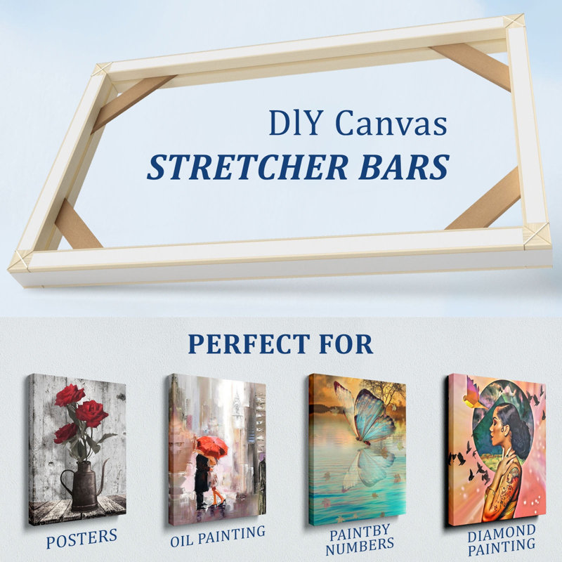 P&L Art Easy-Assemble Wooden Canvas Stretcher Bar Kit - 48X48 Inch for Oil Painting & Gallery Wrap Wall Art, 48"X48"