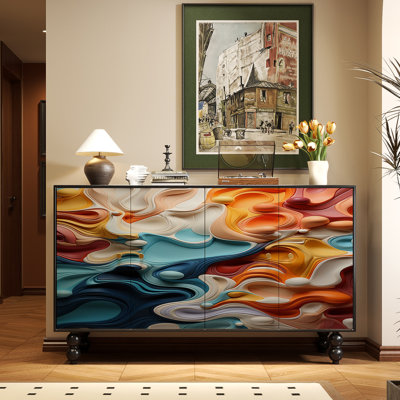 Mid ancient style storage sideboard cabinet