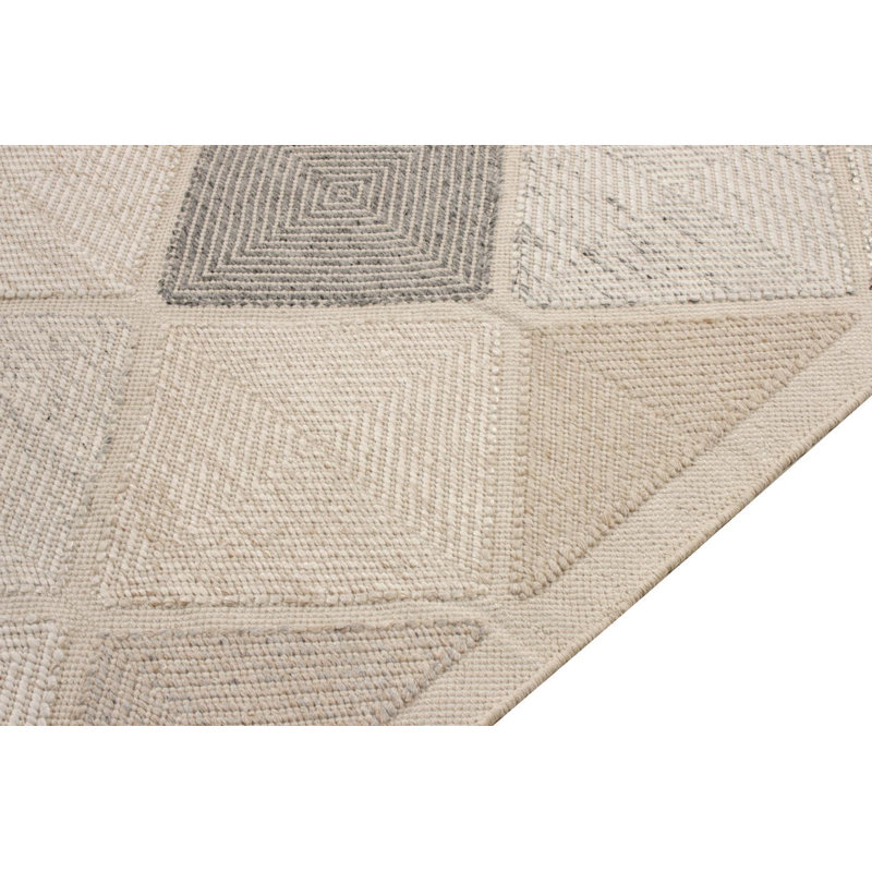 Scandinavian Wool Geometric Area Rug, Rectangle 5' x 7'