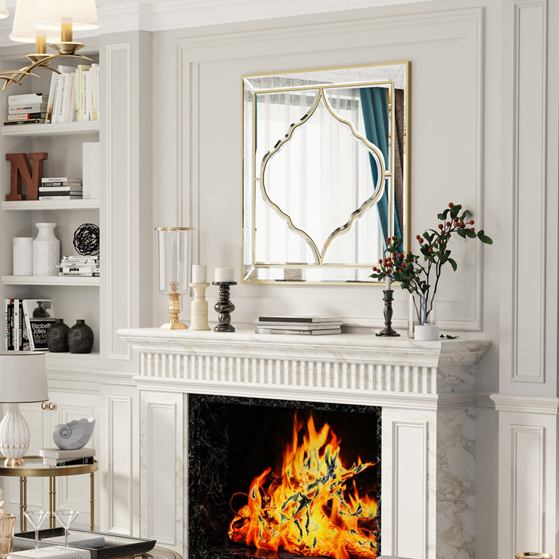 Genever Wood Square Wall Mirror