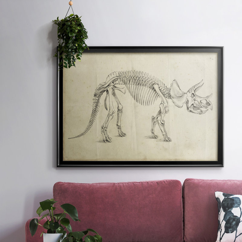 «Dinosaur Study II», reproduction d'art sur toile, Noir, H 30 po x l 44 po x P 1,5 po