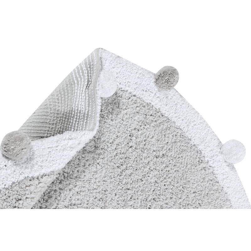 Bubbly Cotton Area Rug in Gray/Light Gray