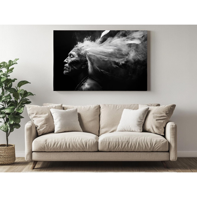 Reproduction d'art sur toile Native Warrior, H 12 po x l 18 po