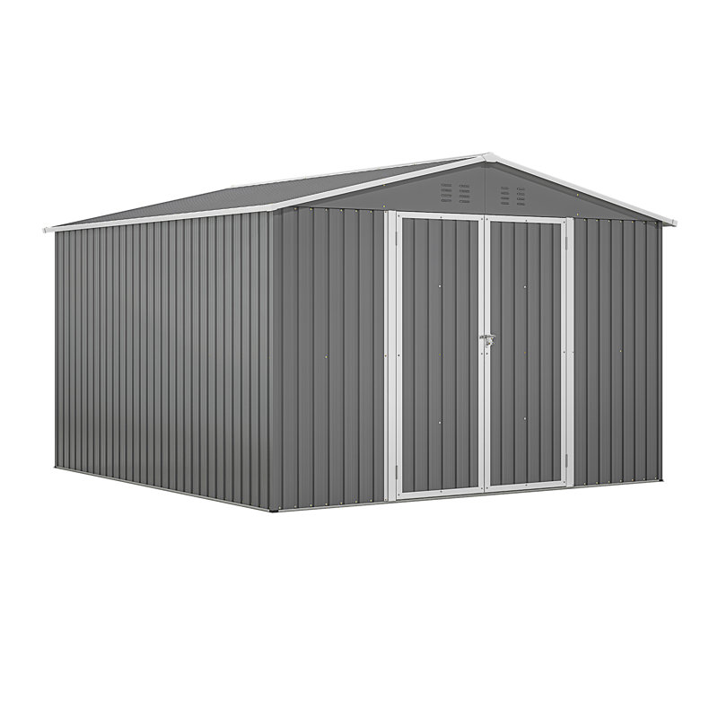 Remise de rangement extérieure 10 X 10 pi, H 79,21 po x l 113,7 po x P 117,68 po, Grey