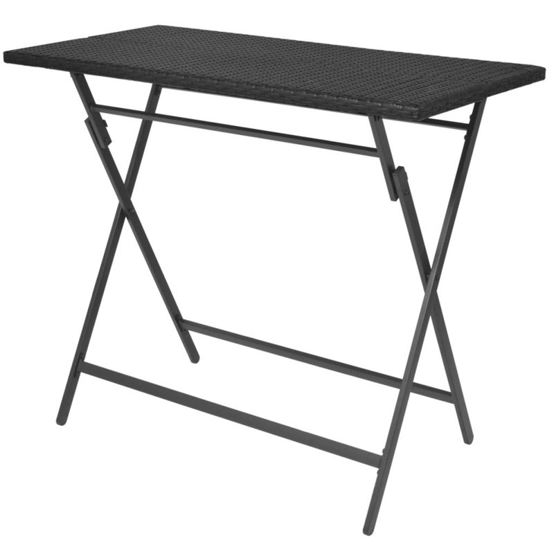 Amesville Patio Dining Set with Rectangular Table, Black