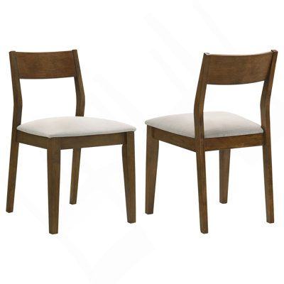 Chaise de salle à manger rembourrée brun foncé Warren (ensemble de 2)