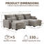 Canapé modulaire 3 places avec 2 repose-pieds Horizon Line-581199836