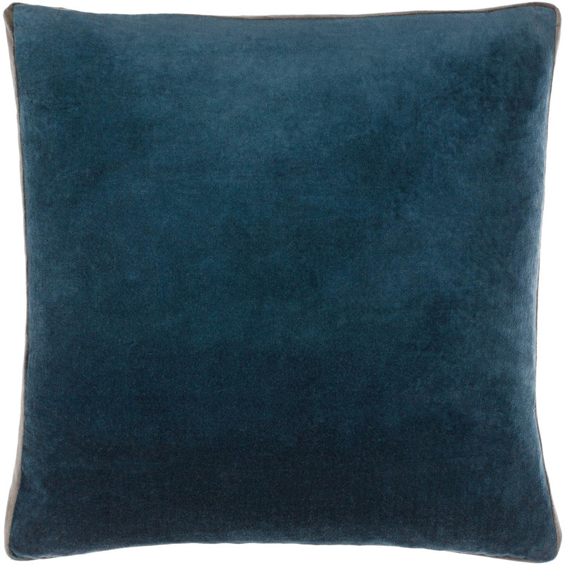  Nicholas Cotton Throw Pillow, Blue/Gray, Polyester/Polyfill, 22" x 22"