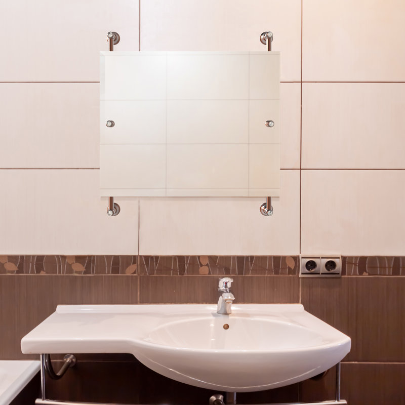 Gavin Flat Wall Mirror, Brushed Bronze