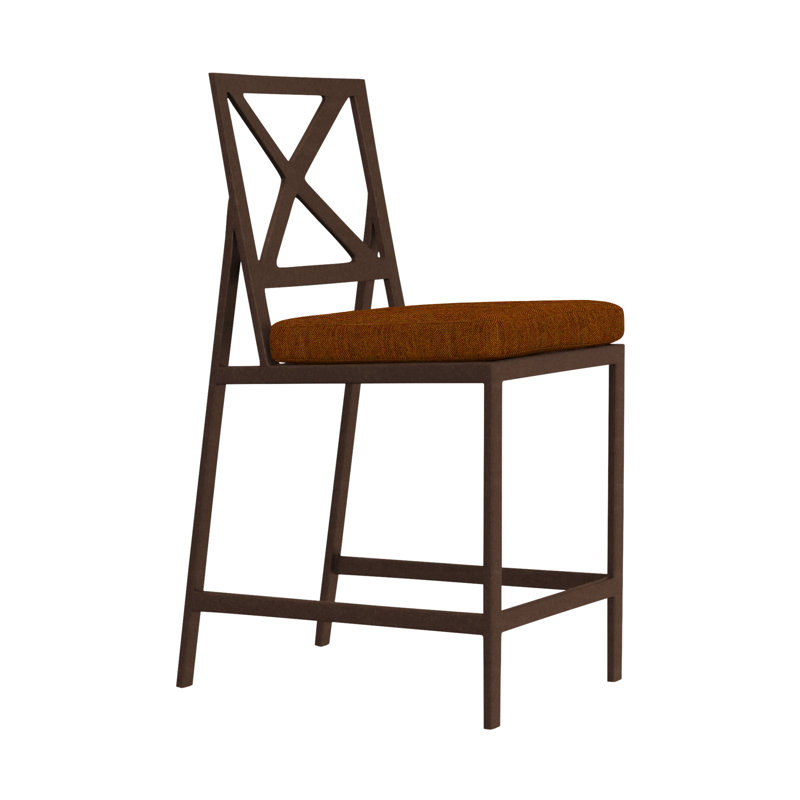 Marin Outdoor Bar Stool, Flagship Stone Sunbrella®, Copper Creek, 28"