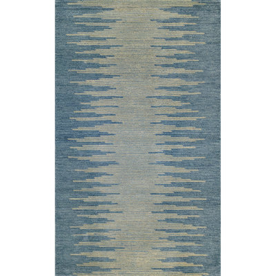 Abrash Ikat Hand-Tufted Wool Area Rug Cut/Loop Pile