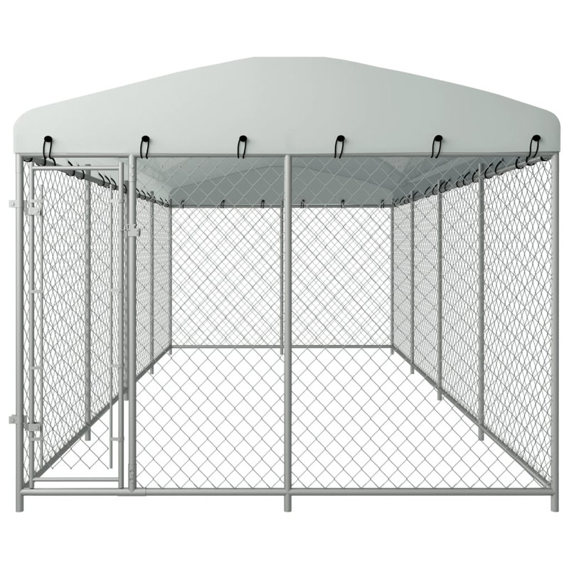 Creline Outdoor Dog Kennel with Roof 7.6x3.8x2.3 m