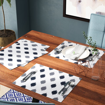 Ensemble de 3 napperons à pois à imprimé ikat Scudder