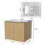 Wall-Mounted Floating Bathroom Vanity Unit with Integrated Ceramic Basin | Soft-Close Double Doors, Hidden Handle & Moisture-Resistant Storage, 59x46x50cm Natural Oak