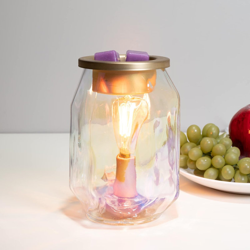 Edison Clear Glass Wax Melt Warmer with Brass Accents