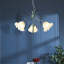 Lustre classique à 3 lumières avec abat-jour fleur