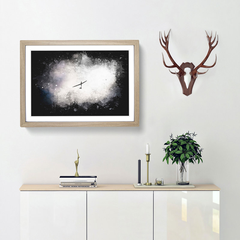 Air Glider in the Clouds - Picture Frame Graphic Art Print, 33cm H x 45cm W x 2cm D, Oak Framed