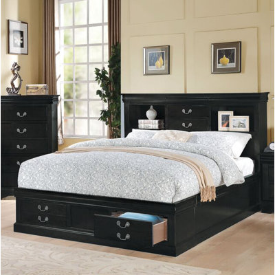Covertt Solid Wood Bookcase Storage Bed