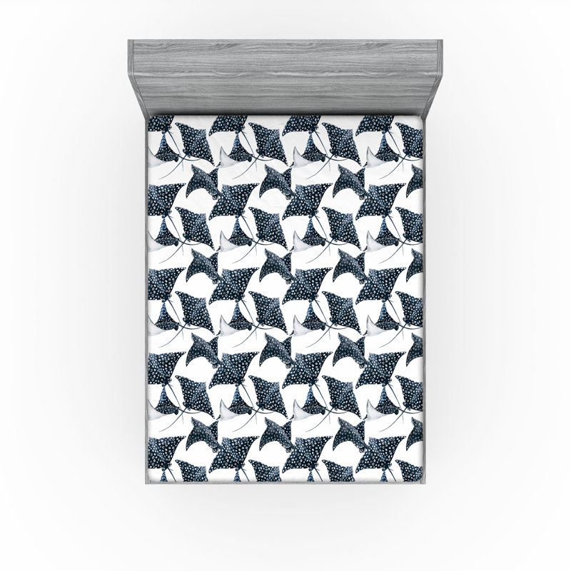 Drap-housse bleu marine Ambesonne, Drap-housse grand