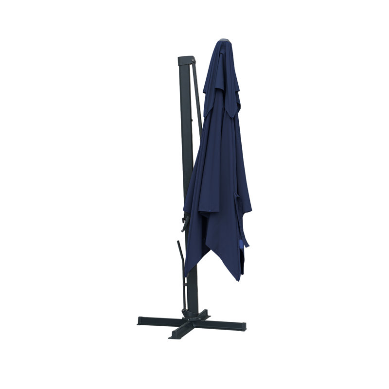 Parasol en aluminium pour porte-à-faux de patio, Bleu marine