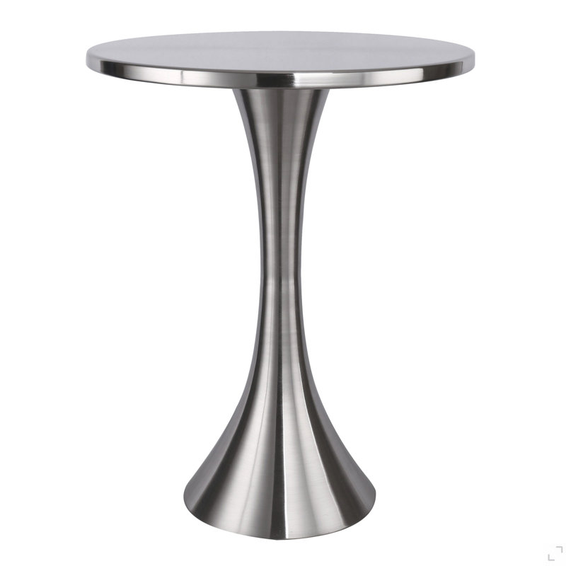 Table d'appoint en métal et nickel brossé