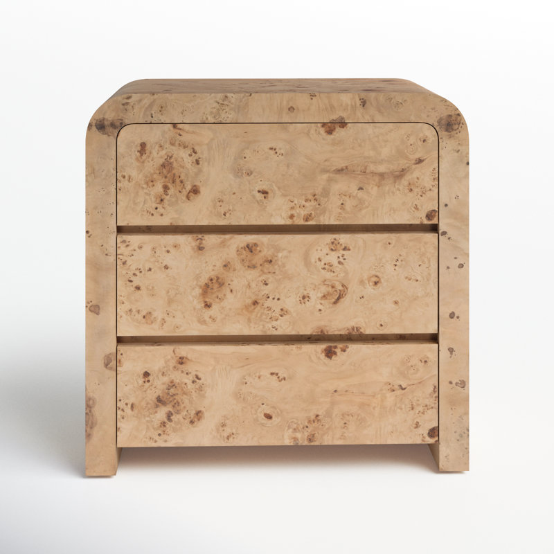 Cora Burl Wood 3-Drawer Dresser