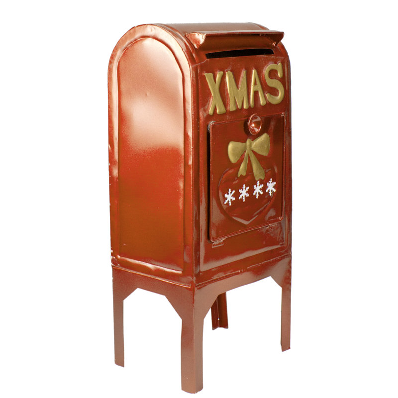 Décoration de Noël boîte aux lettres en métal - 16 po