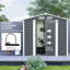 Outsunny 7 x 4ft Garden Shed Easy to Assemble Foundation Kit Dark Grey