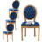 French Style Vintage Solid Wood Upholstered Dining Chair Set-1367719055-1357781866