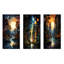 «Moonlight River Retreat Into The Forest I», ensemble d'art mural en métal 3 montagnes-103227421