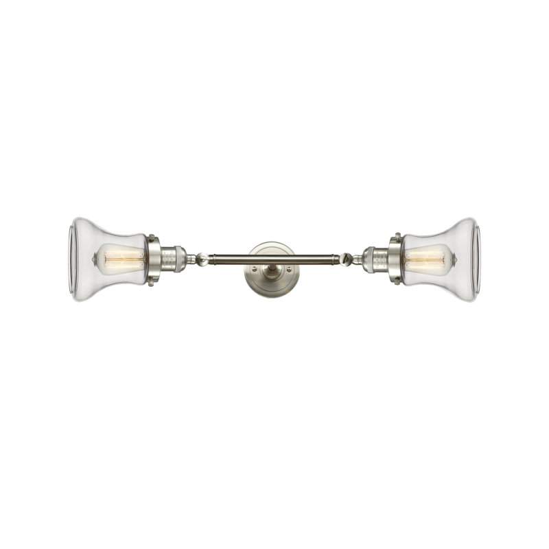 Éclairage de salle de bain à intensité variable 2 lumières Lauria, Transparent, Nickel satiné brossé