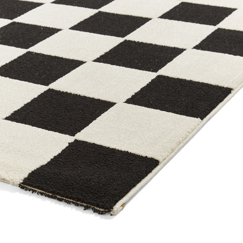 Chequered Machine Tufted Area Rug, Rectangle 200 x 290 cm