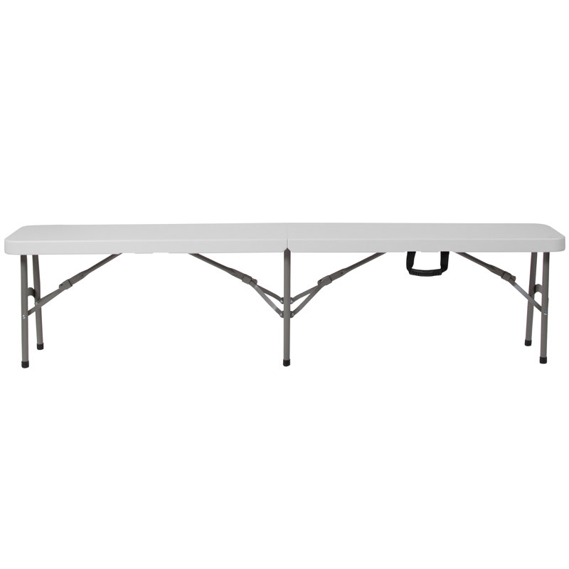 Kalish 11"W x 72"L Bi-Fold Granite White Folding Bench with Carrying Handle