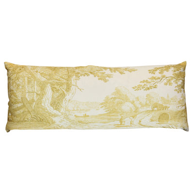 Reverie Toile Lumbar Pillow - Ochre & Ivory - 36" x 14"