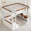 Grand lit superposé en bois avec tablettes intégrées, boîte de rangement, lumière DEL et station de charge USB-10526065