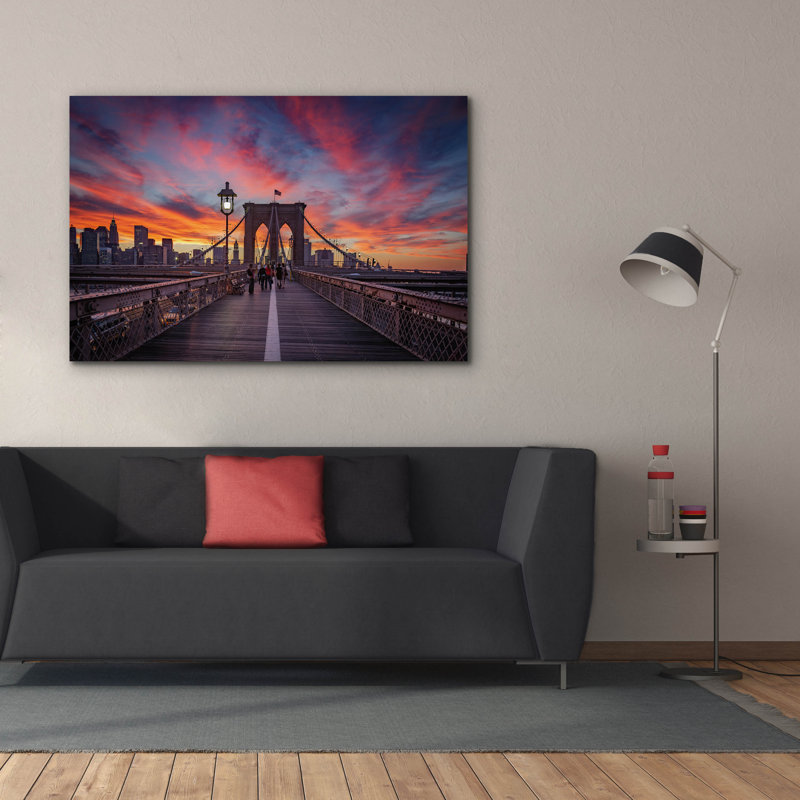 «Brooklyn Sunset» par Rick Berk, art mural sur toile, H 40 po x l 60 po