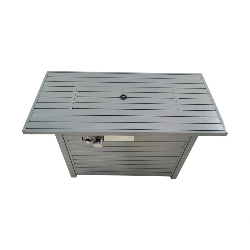 Table de foyer d'extérieur en acier au propane avec couvercle