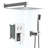10 Inch Wall Mounted Shower With Square Dual Head Kit Handheld And