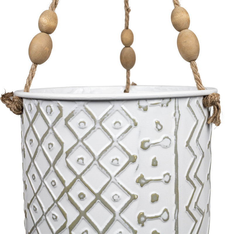 Pot à fleurs suspendu en métal multi-motifs